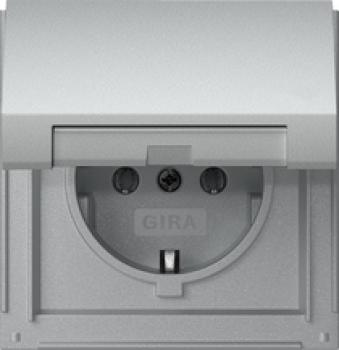 GIRA Steckdose mit Klappdeckel SCHUKO 445465 TX 44 Farbe: Aluminium